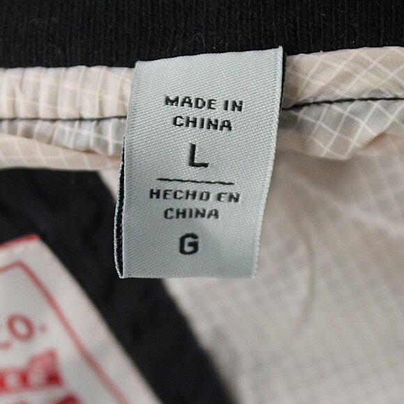 Levis Bomber Jacket Full Zip Up Long Sleeve Pockets Cotton Black Large Preowned - Picture 5 of 9